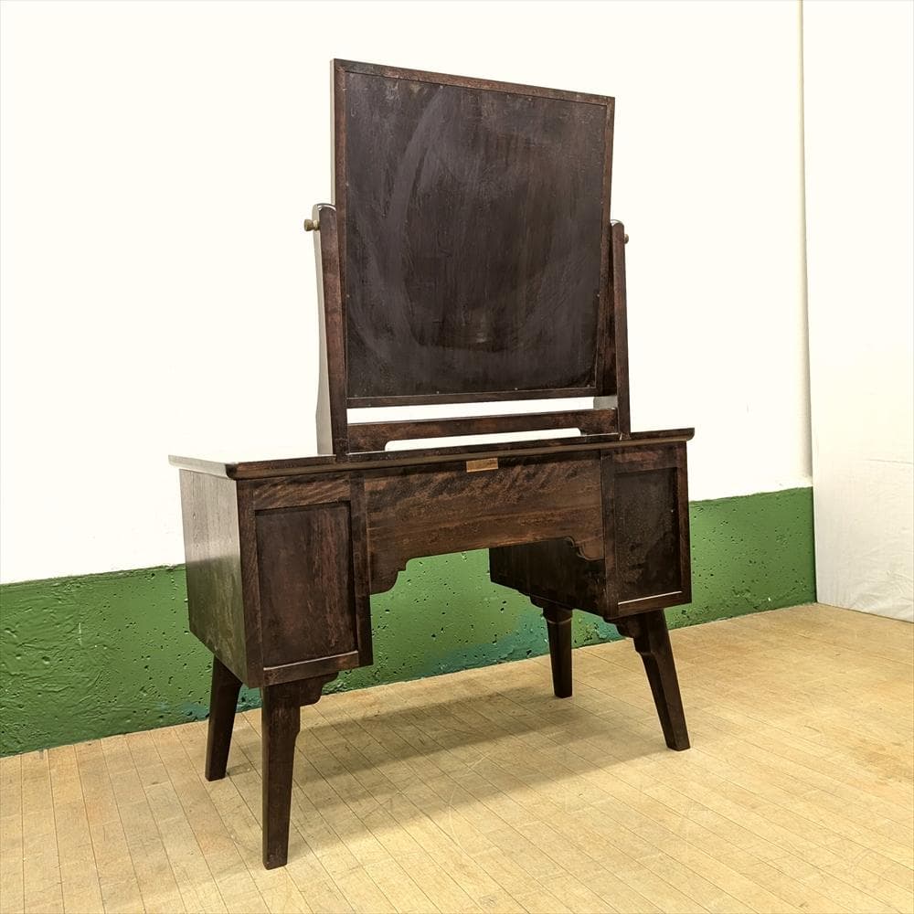 美品　松本民芸家具　水目桜　無垢　角型　ドレッサー　鏡台　化粧台　一面鏡