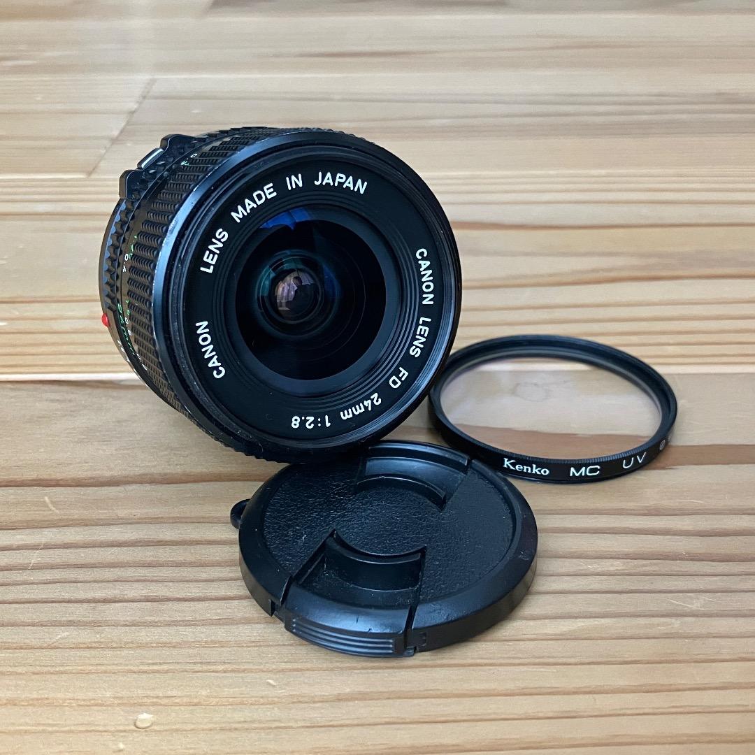 CANON LENS FD 24mm f/2.8　純正キャップ、フィルター付き