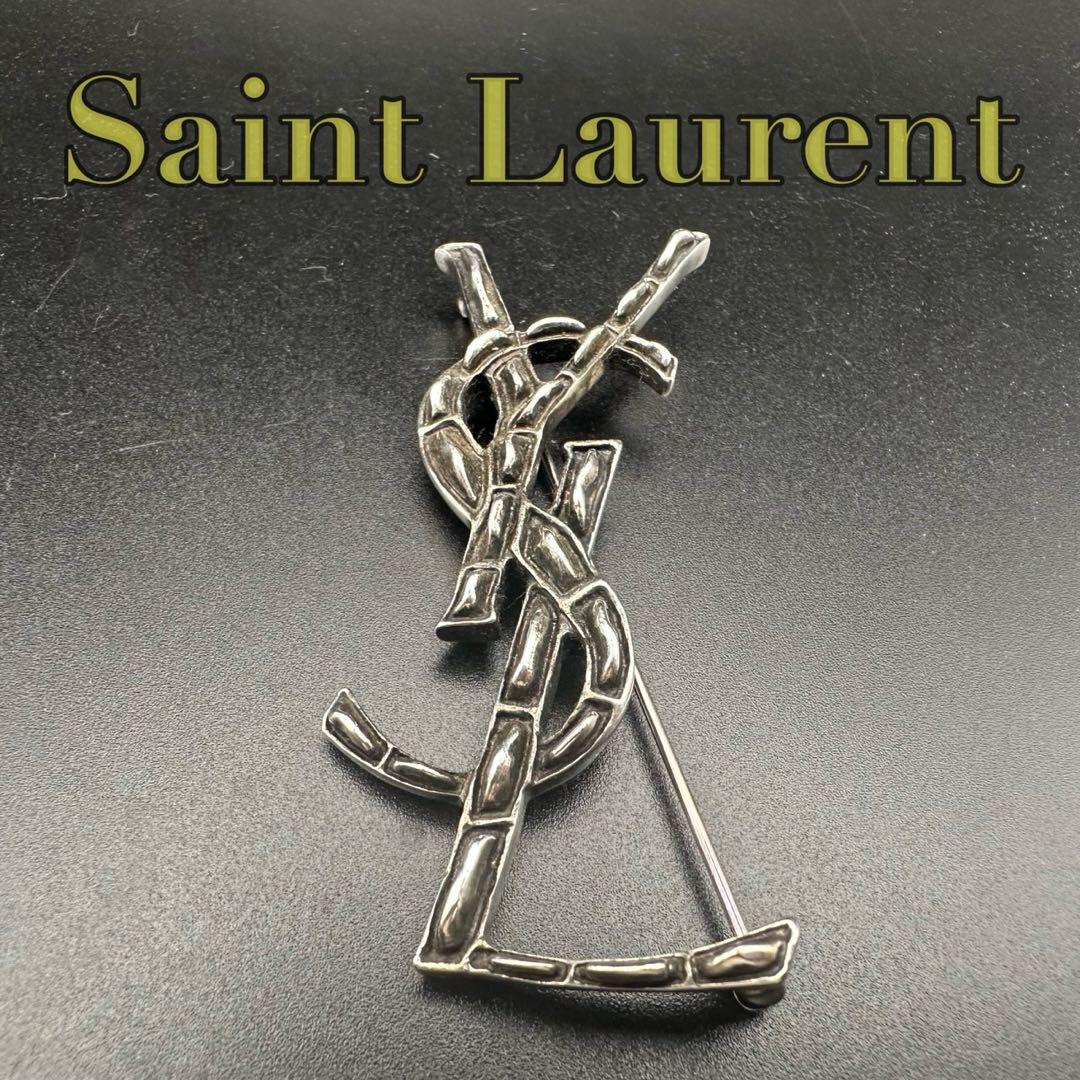 極美品✨　YSL　サンローランパリ　ブローチ　ロゴ　1629