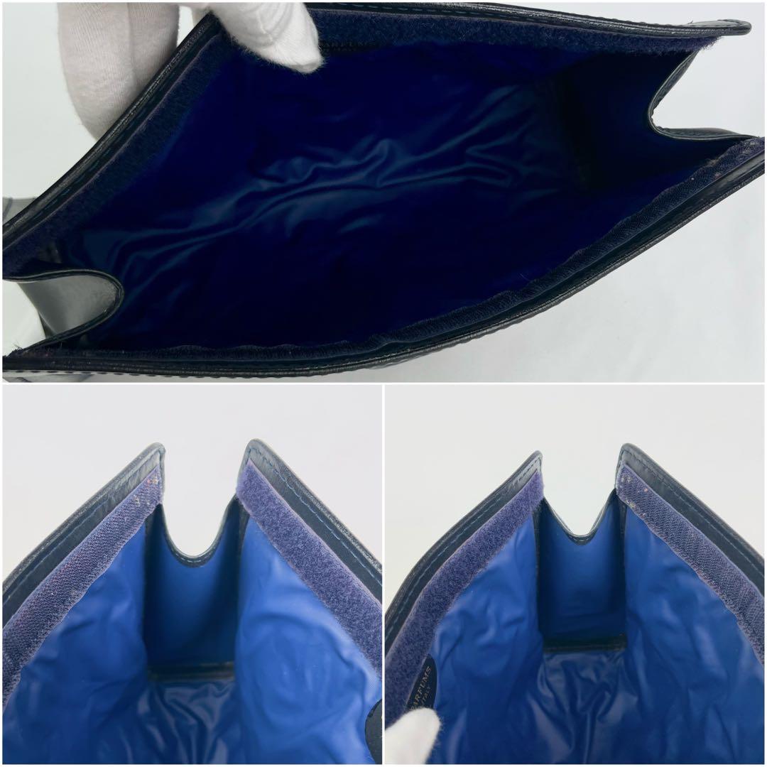 美品 GUCCI シェリーライン GG ネイビー クラッチバッグ セカンド