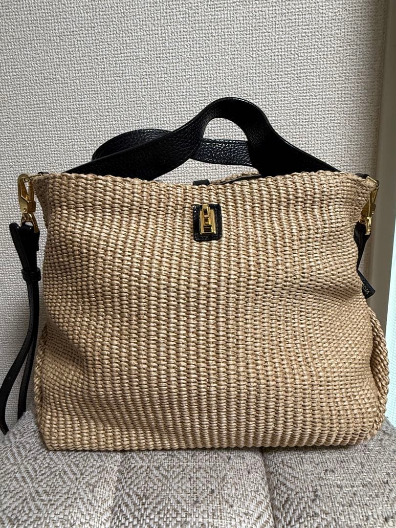 【値下げ！】VIOLAd’OROイタリアンラフィアシート2WAY トートバッグ