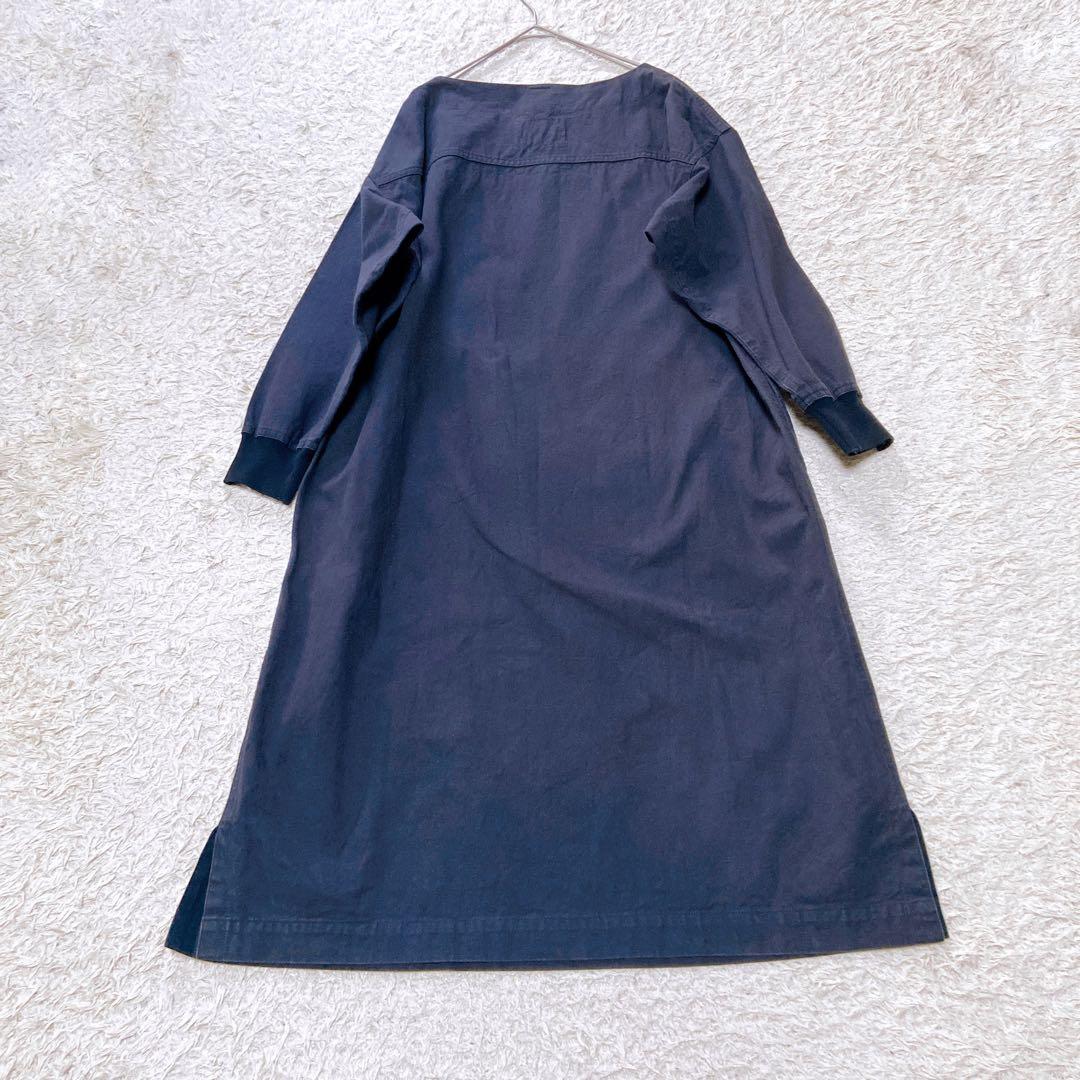 現行MHL. マーガレットハウエル コットンワンピース ニットリブ袖　ゆったり