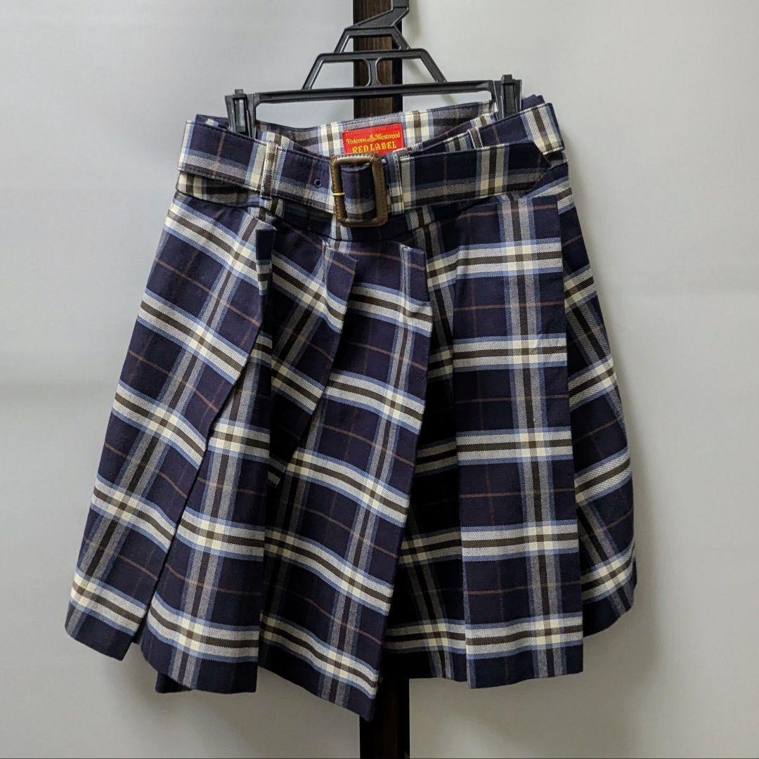 Vivienne Westwood ネイビー チェック柄 プリーツスカート 1回