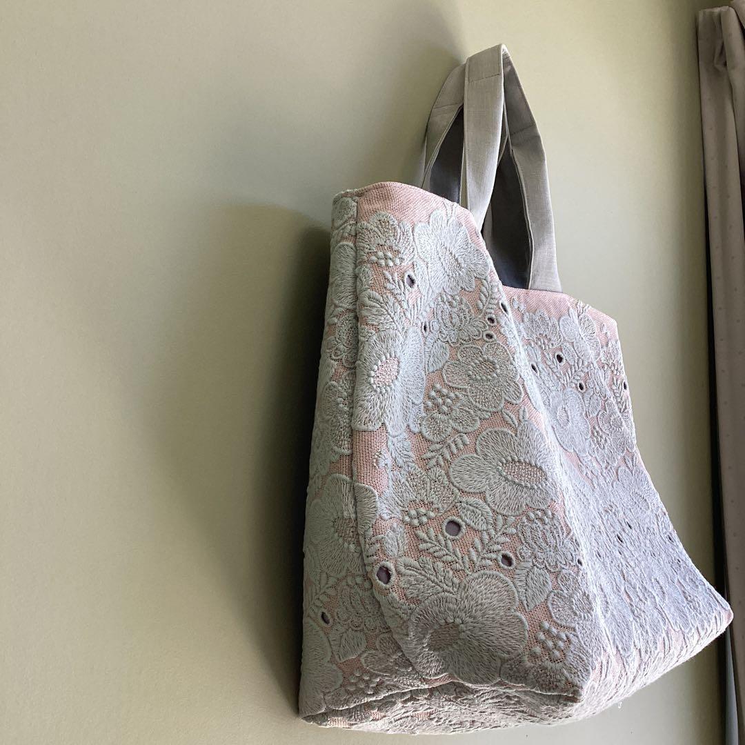 ミナペルホネンスマイルフラワー pink beigeトートバッグハンドメイド