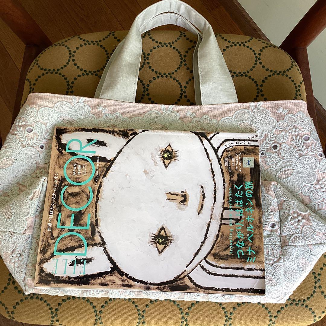 ミナペルホネンスマイルフラワー pink beigeトートバッグハンドメイド