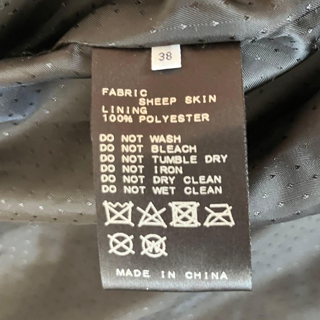 美品 SLOBE IENA ノーカラーライダースジャケット 羊革 サイズ38 冬