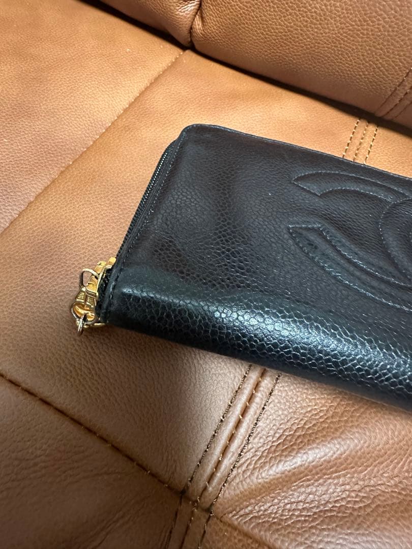 CHANEL 長財布　キャビアスキン　ブラック