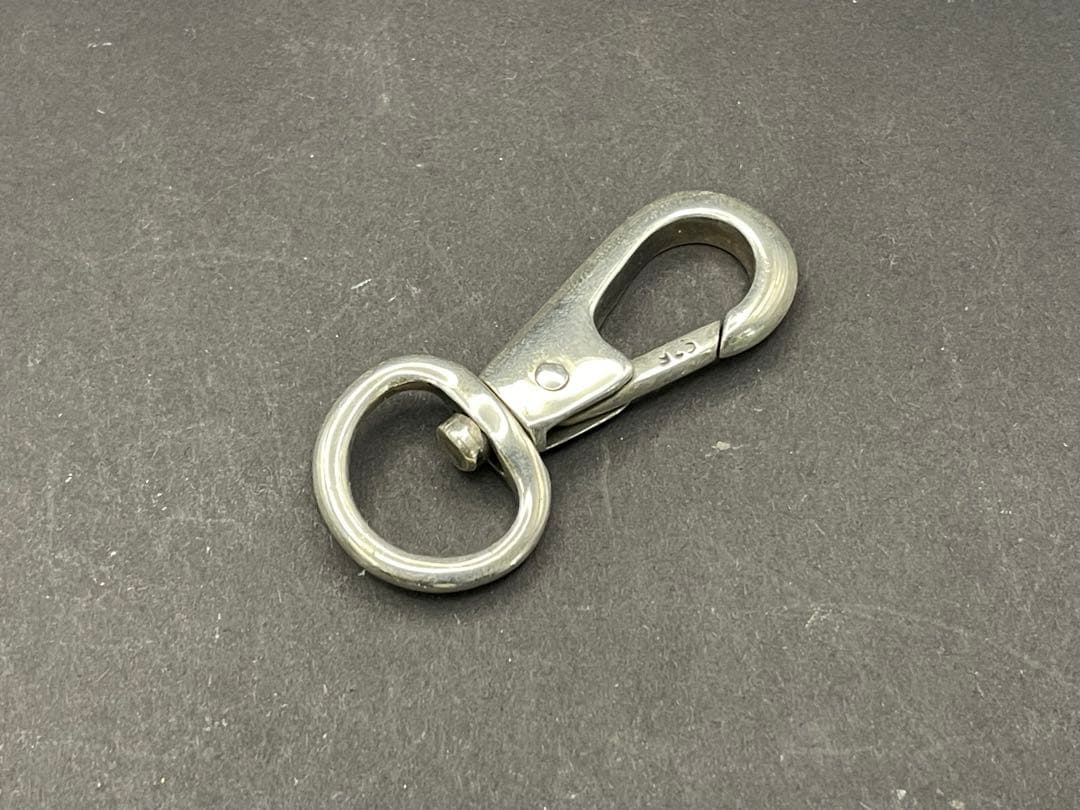 シルバー925製　大型　回転式ナスカン　ウォレットチェーン　キーキーパー