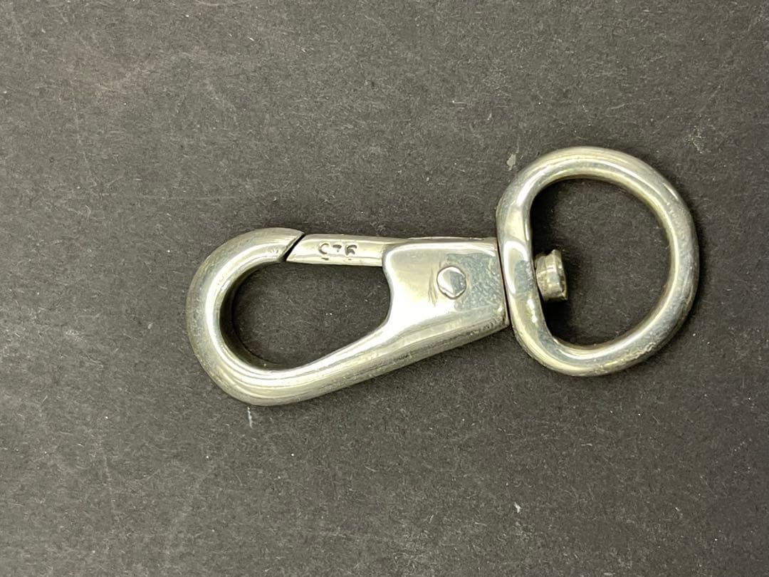 シルバー925製　大型　回転式ナスカン　ウォレットチェーン　キーキーパー