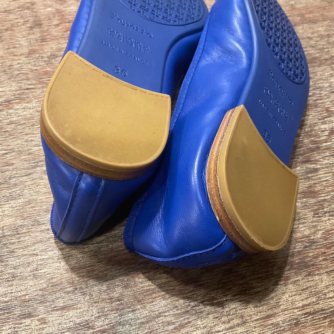 極美品！レペット バレエシューズ リボン ペタ靴 フラットシューズ 35 青