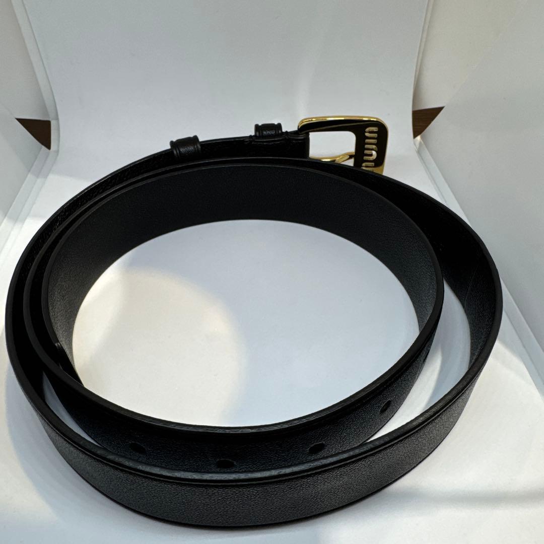 miu miu ナッパレザー ベルト ゴールドバックル 男女兼用