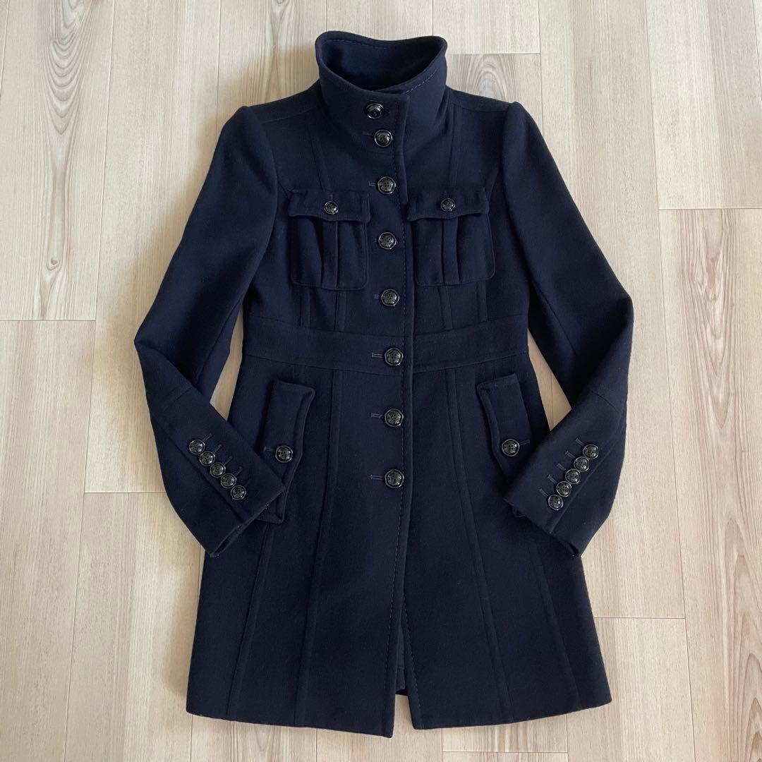 希少デザイン✨バーバリーブラックレーベル ナポレオンコート 38サイズ ネイビー
