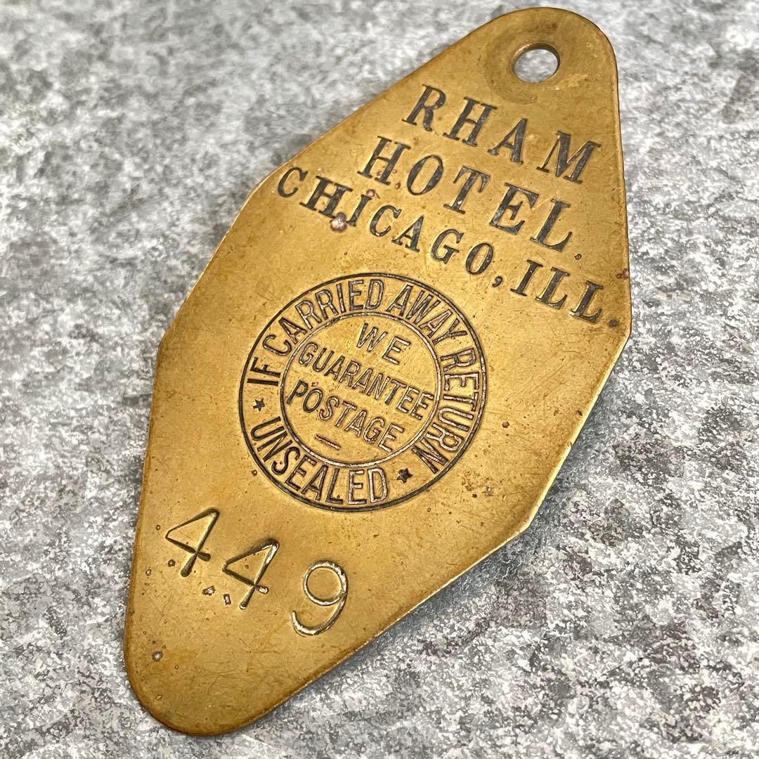 アメリカ製USAヴィンテージ モーテル ホテル キー 449 イリノイ