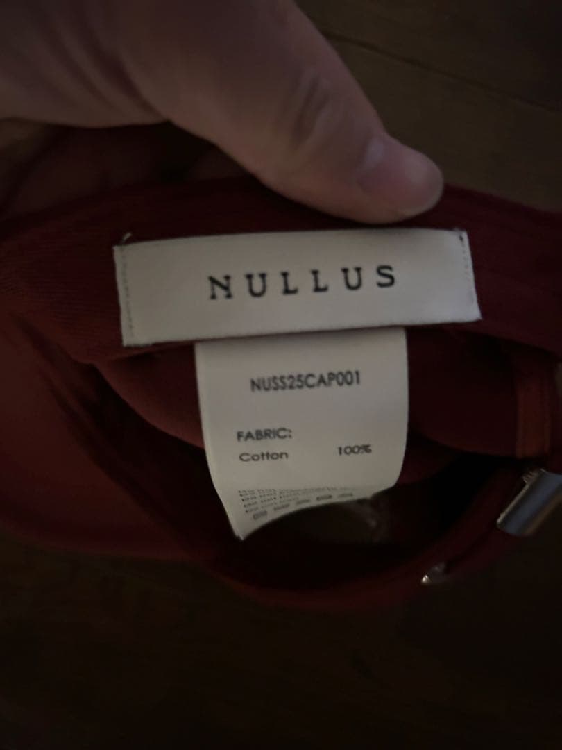 nullus 25ss HOMME ALONE キャップ 赤