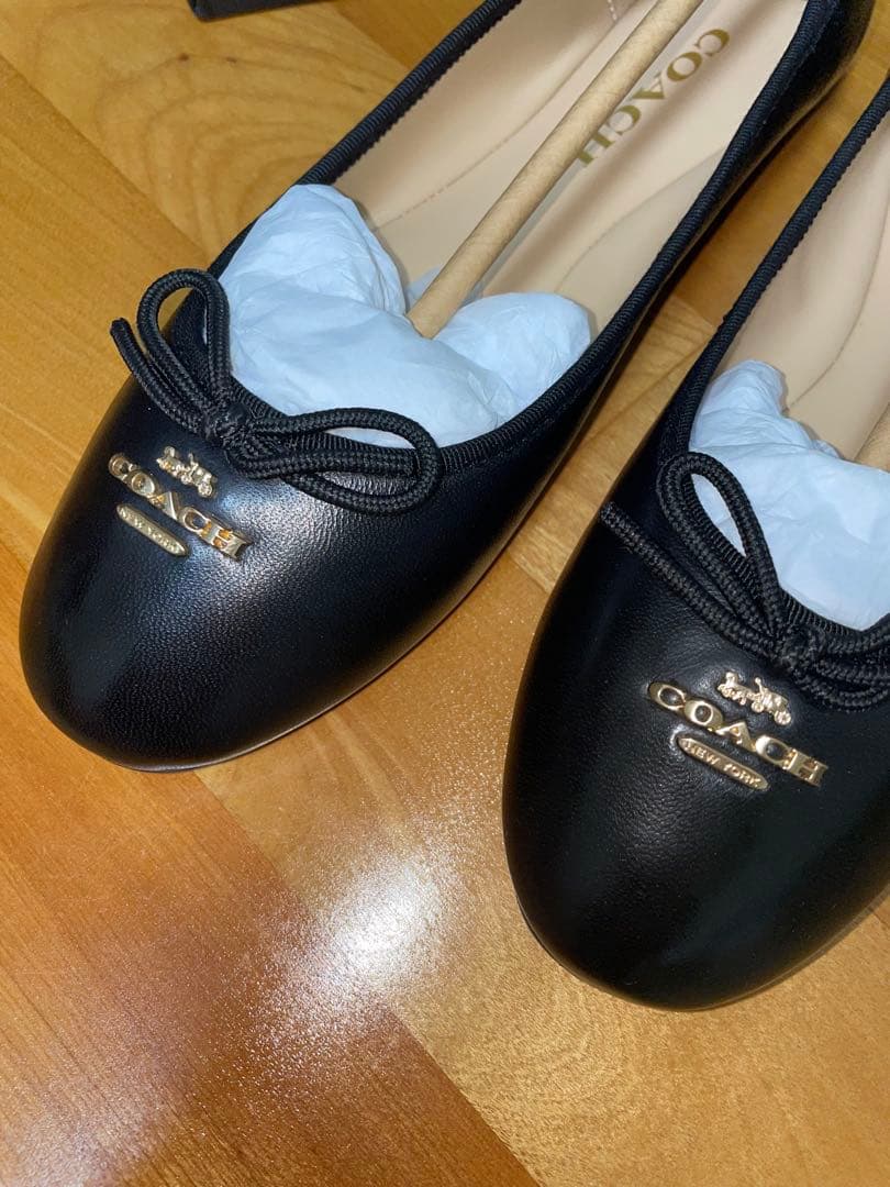 COACH ALINA LEATHER BALLET ブラック