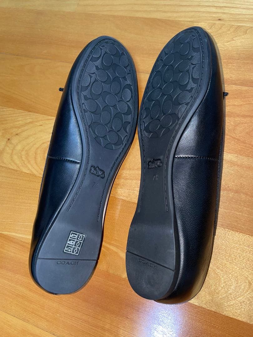 COACH ALINA LEATHER BALLET ブラック