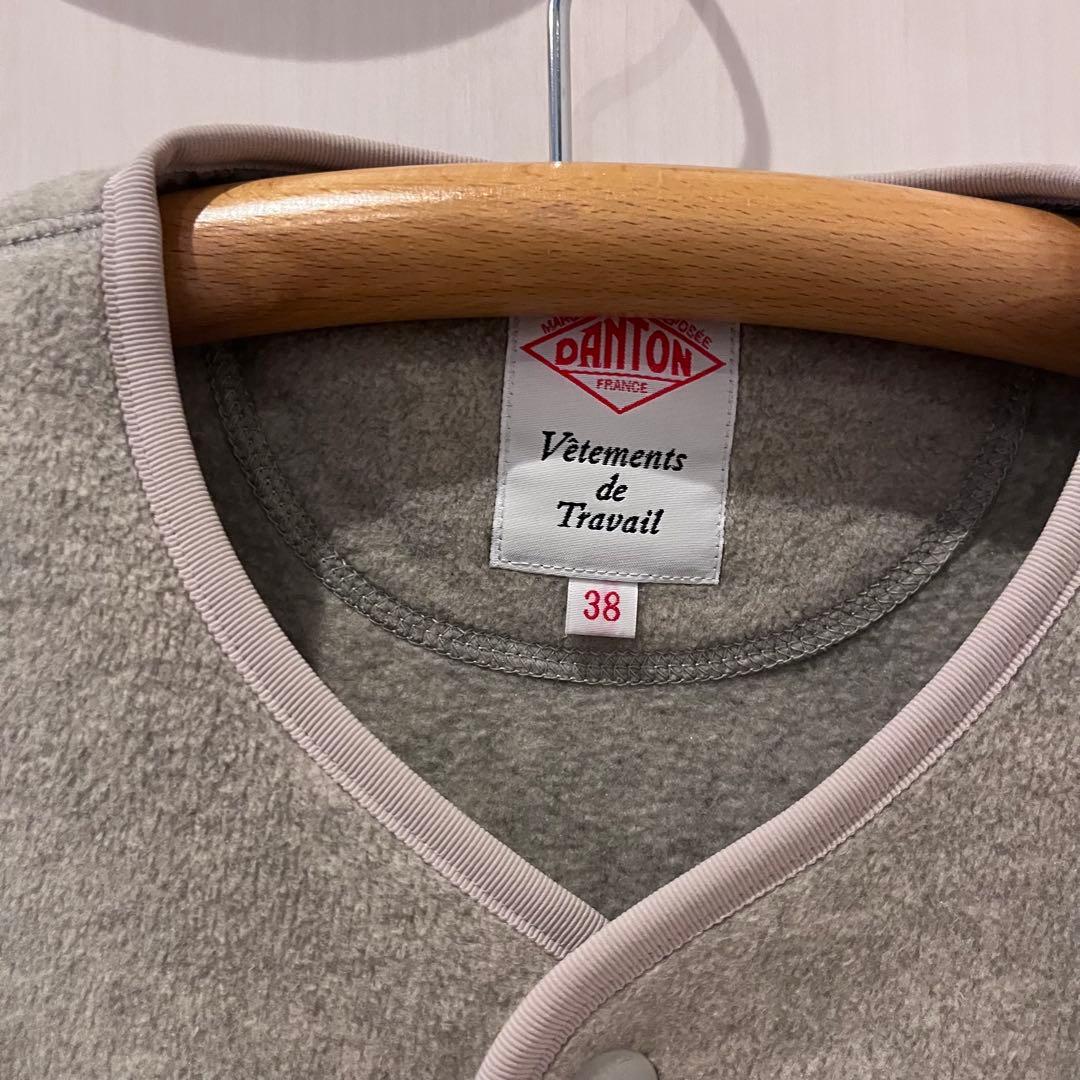 DANTON ショート丈　フリース　カラーレスベスト 38