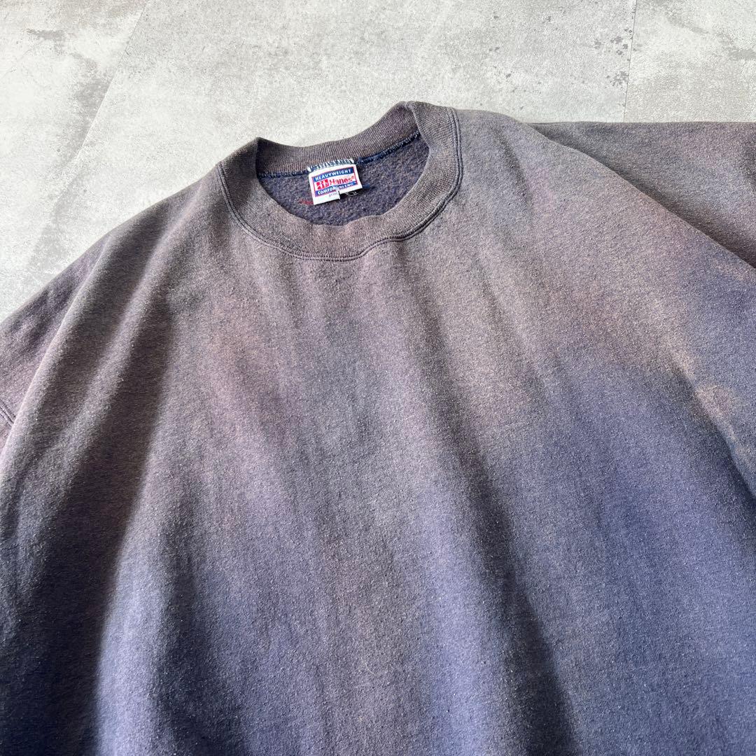 t*3様 一点物 Boro　鬼フェード　ボロ スウェット　褪色　ナス紺　グランジ
