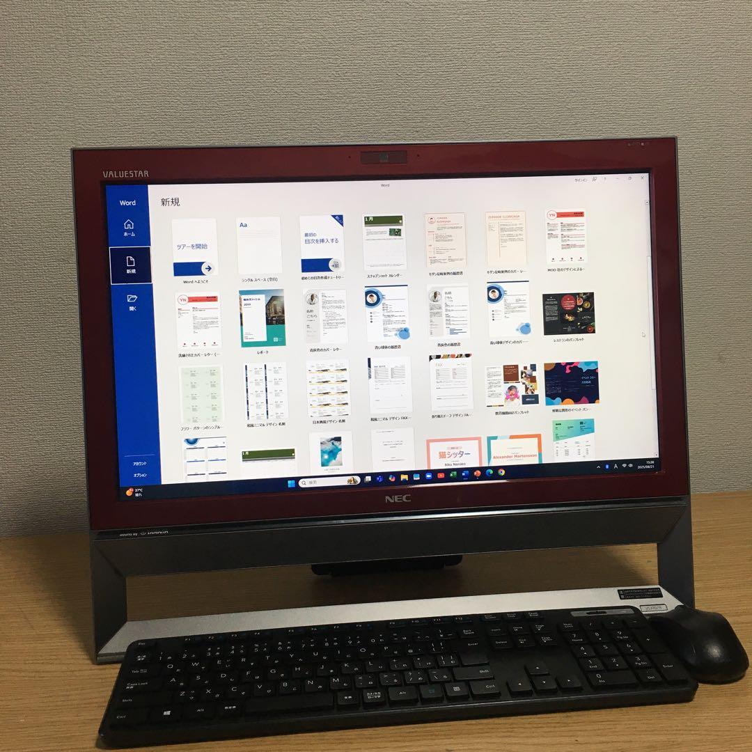 地デジ 一体型 NEC Win11 8Gメモリ 快適SSD 21.5'モニター