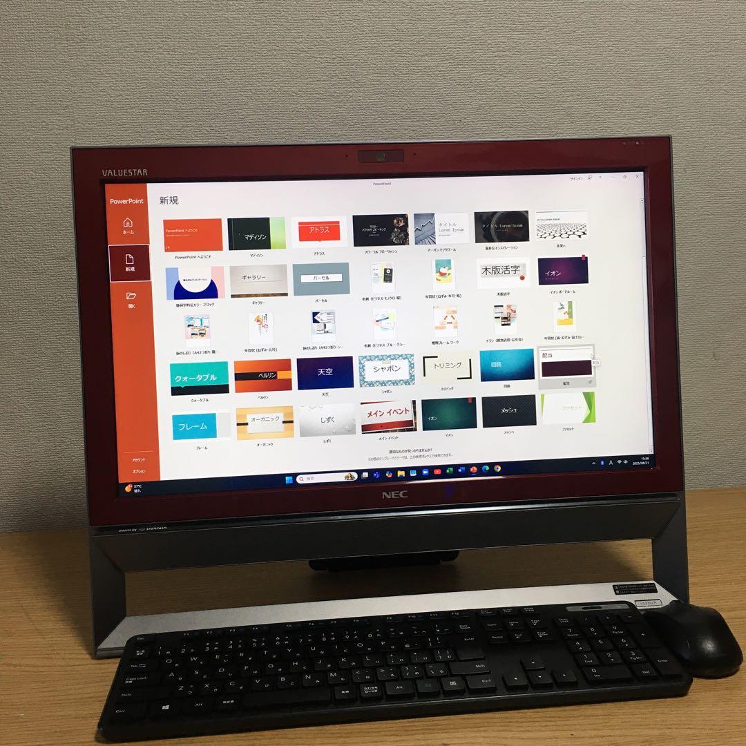 地デジ 一体型 NEC Win11 8Gメモリ 快適SSD 21.5'モニター