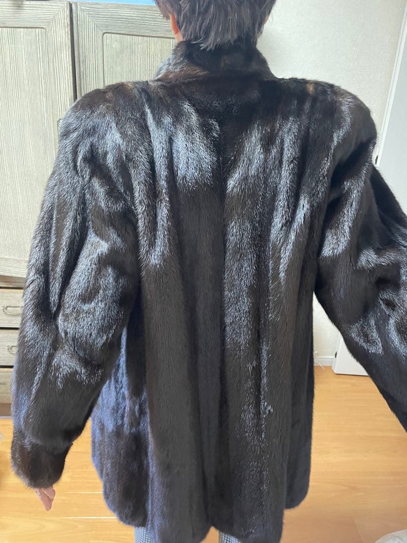 大幅値下げ『美品』ミンク　ダークブラウン　ミドル丈コート