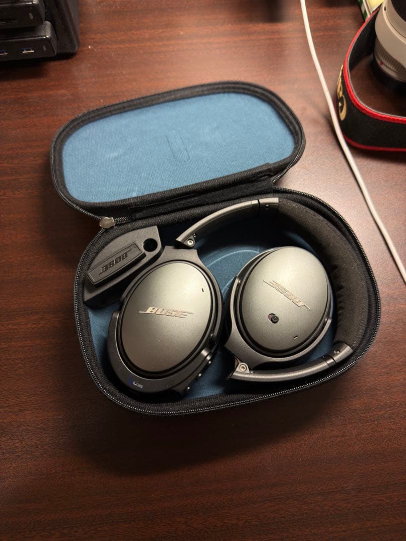 BOSE QC25 ノイズキャンセリングヘッドホン 有線 動作品 収納ケース付