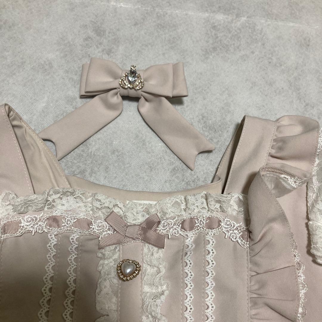 LIZLISA ティアラリボン　ティアード　ワンピース ピンク