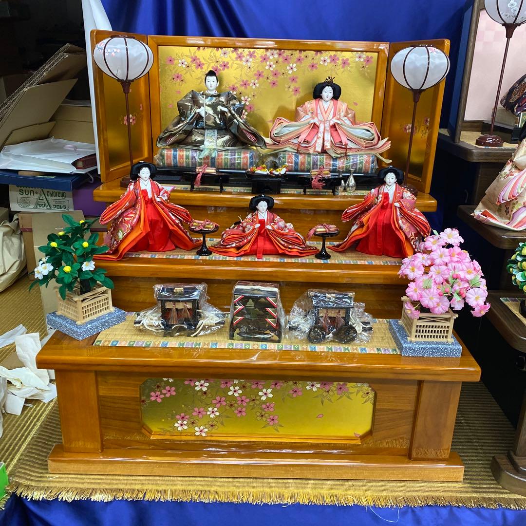 雛人形セット 桜模様 大きめ