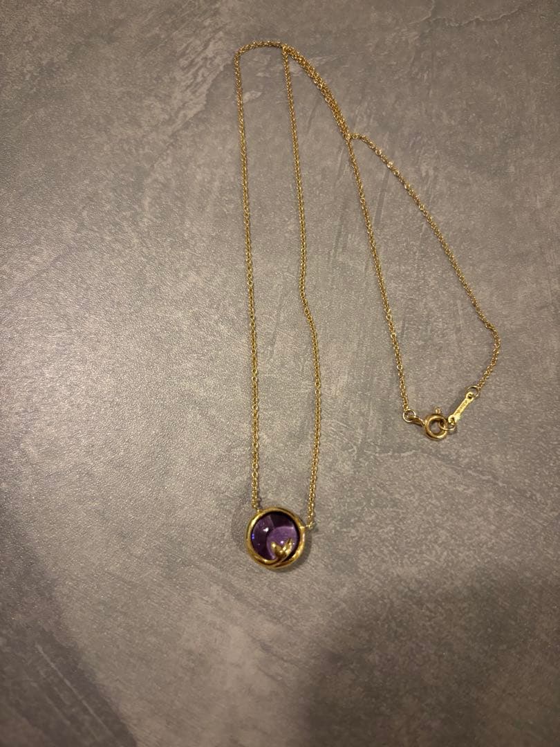 ティファニー オリーブリーフ ネックレス アメジスト K18
