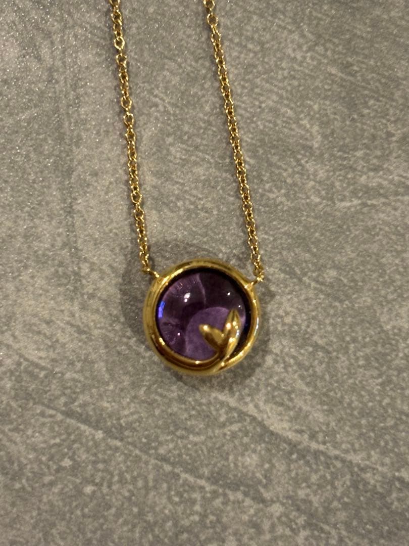 ティファニー オリーブリーフ ネックレス アメジスト K18