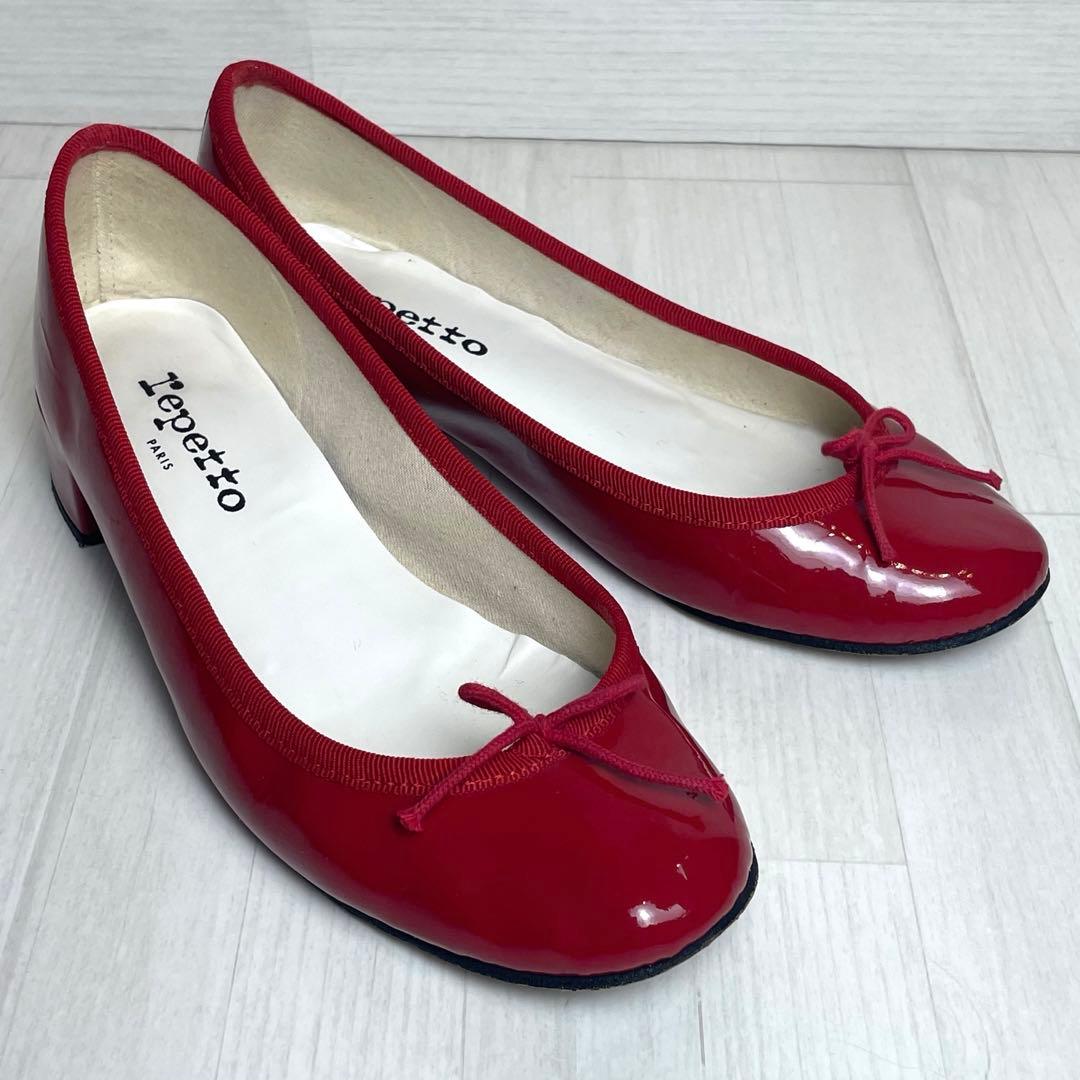 レペット サンドリオン バレエシューズ フラットパンプス 37 リボン エナメル