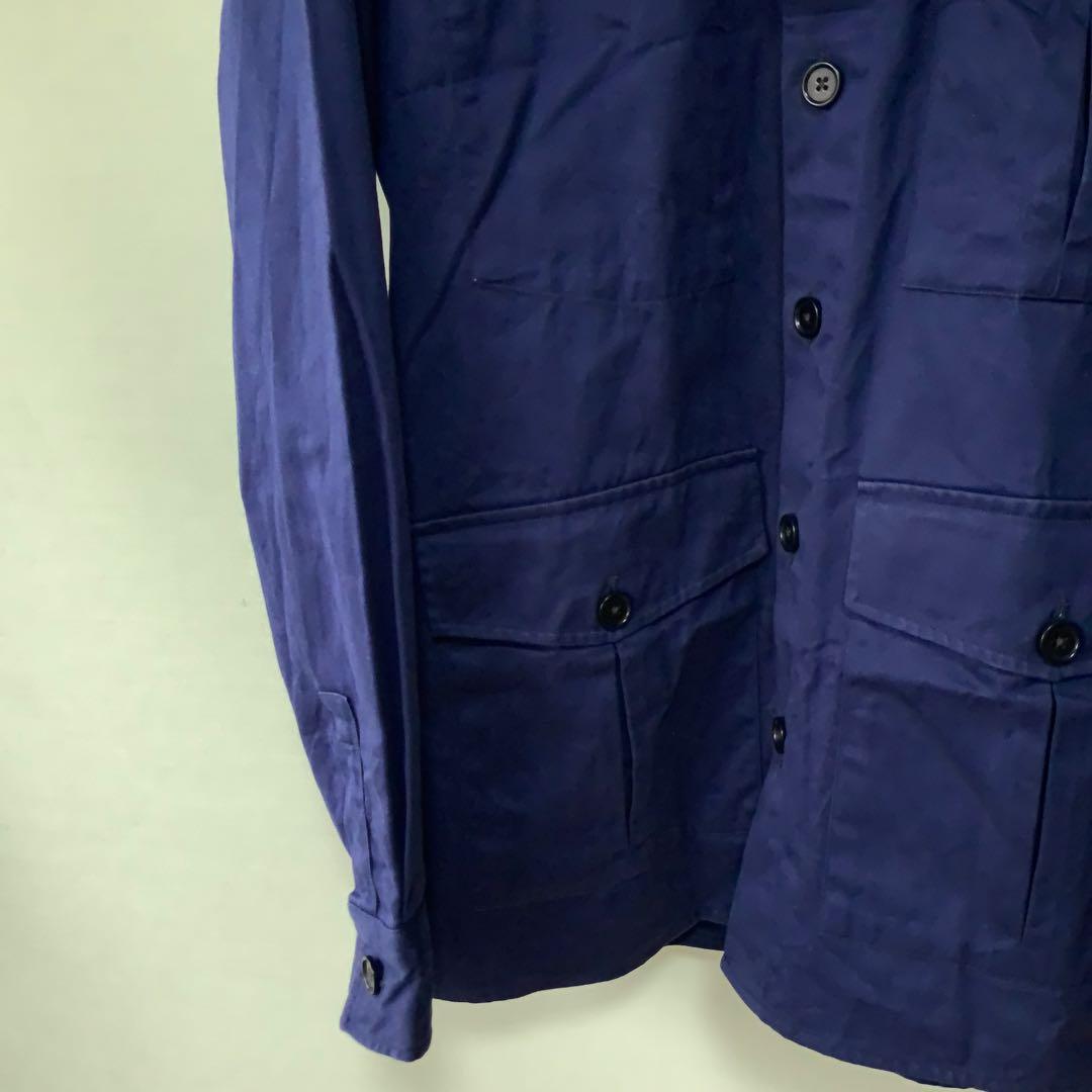イギリス製Drake’sドレイクス チョアジャケットMネイビー コットン100％