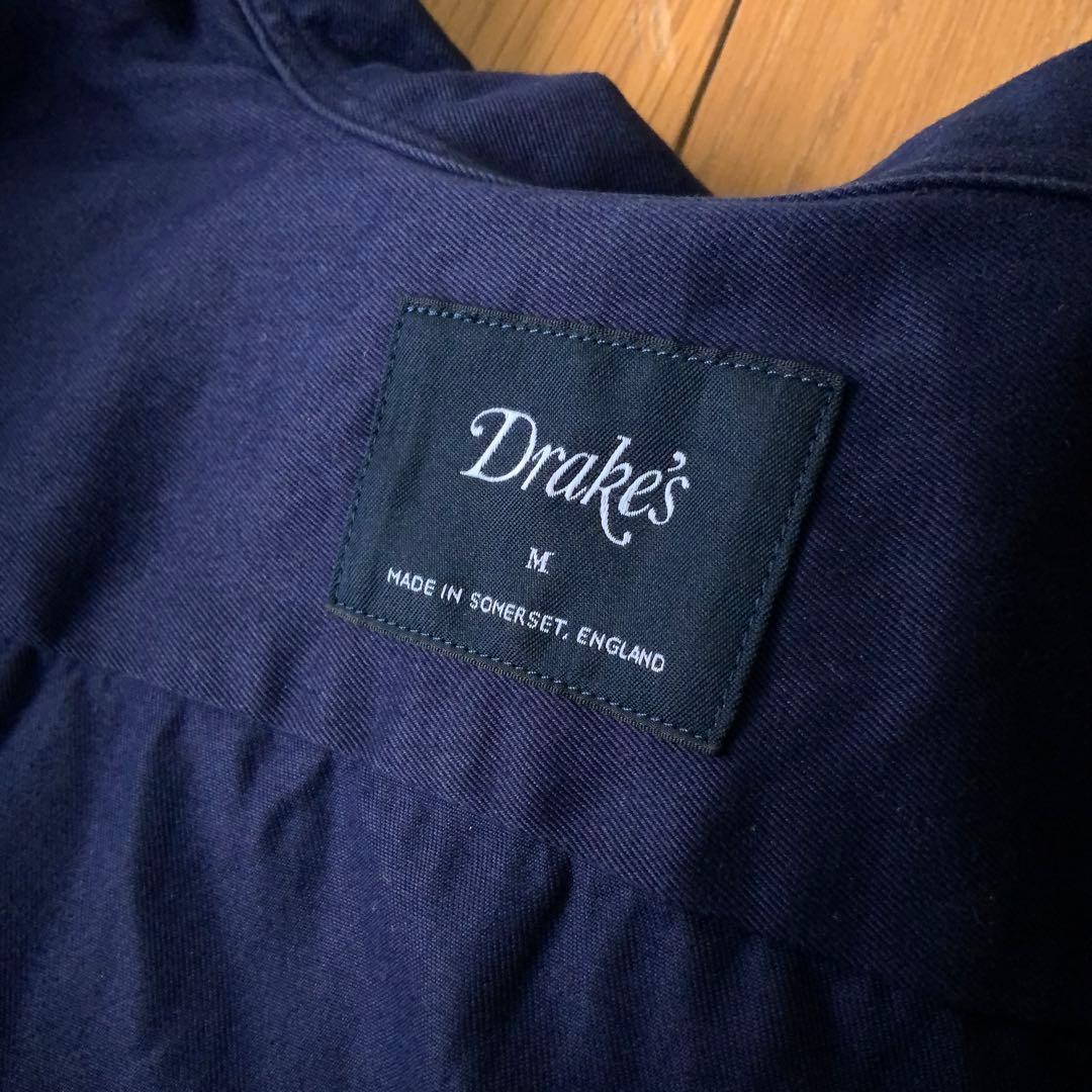 イギリス製Drake’sドレイクス チョアジャケットMネイビー コットン100％