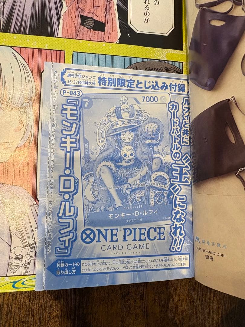 週刊少年ジャンプ・ルフィー付録カード