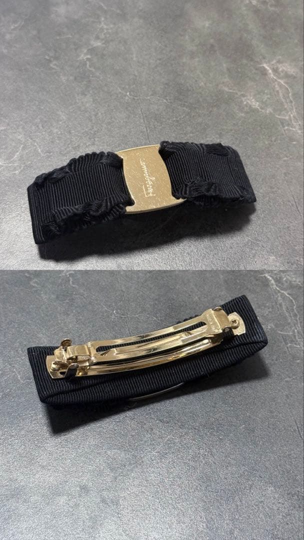 FERRAGAMO バレッタ ブラック/ゴールド　フェラガモ