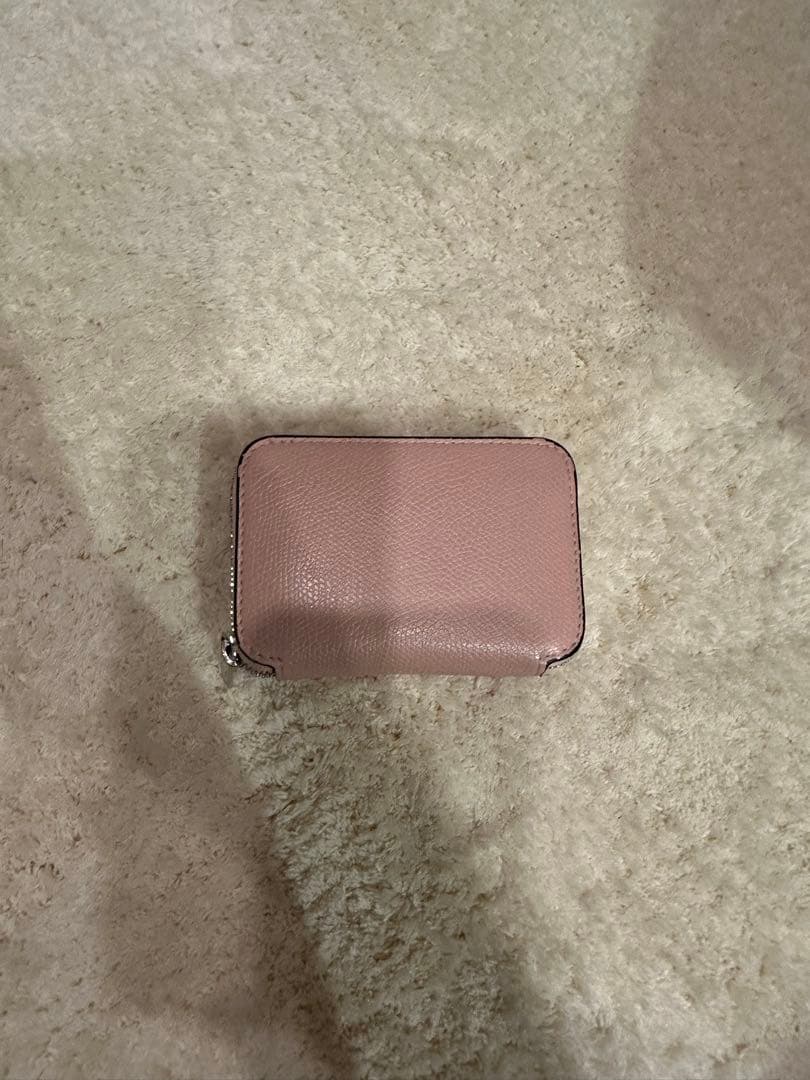 美品　Valextra ヴァレクストラ　ピンク 二つ折り財布　ミニウォレット