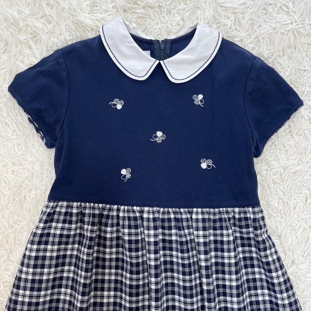 美品✨ファミリア　フォーマルアンサンブル130白襟ワンピース　ボレロ卒園式入学式