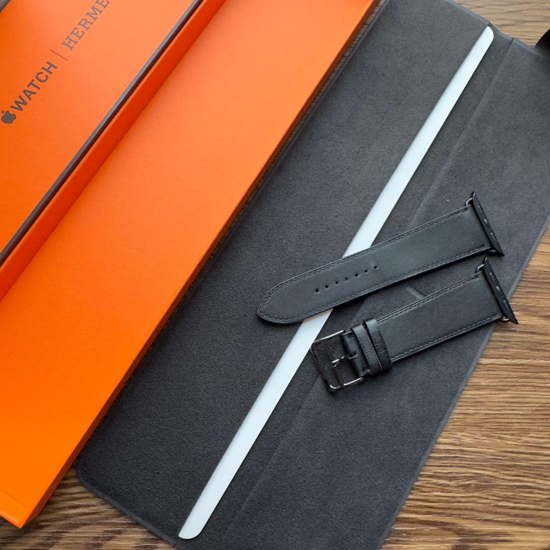 2644 ほぼ未使用　Apple Watch エルメス　ブラック　レザー