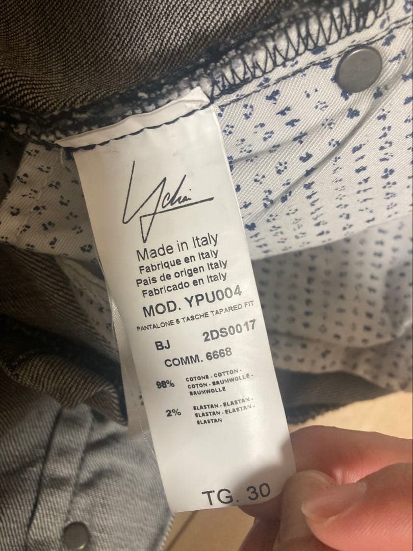 YCHAI ROBUSTO 5ポケット　ウォッシュドブラックデニム30inch