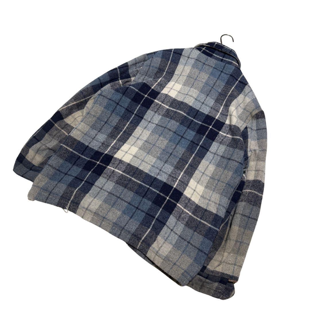 70s 80s Sears 裏ボア ウールチェックジャケット L 古着