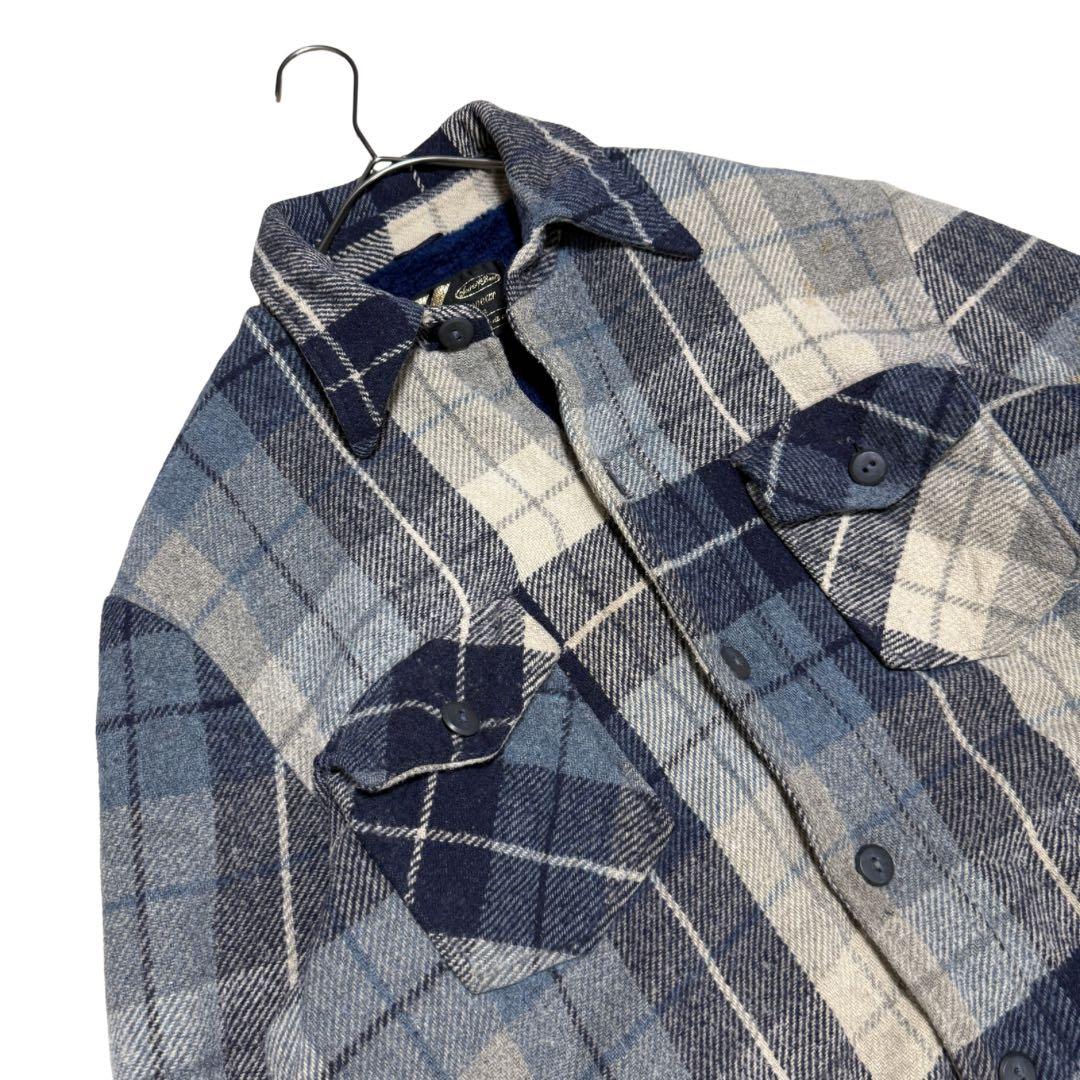 70s 80s Sears 裏ボア ウールチェックジャケット L 古着