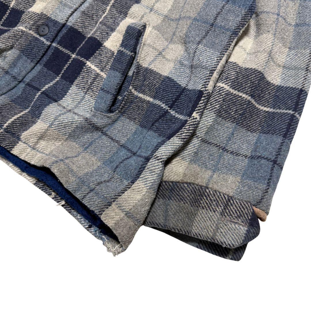70s 80s Sears 裏ボア ウールチェックジャケット L 古着