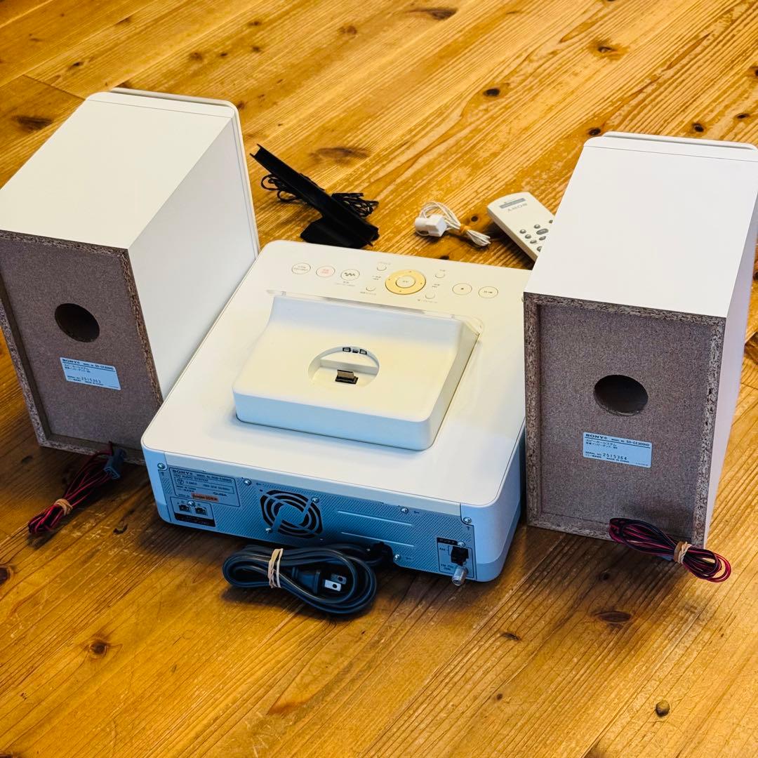 【動作確認済】SONY HDDコンポ CMT-E300HD ホワイト　リモコン付