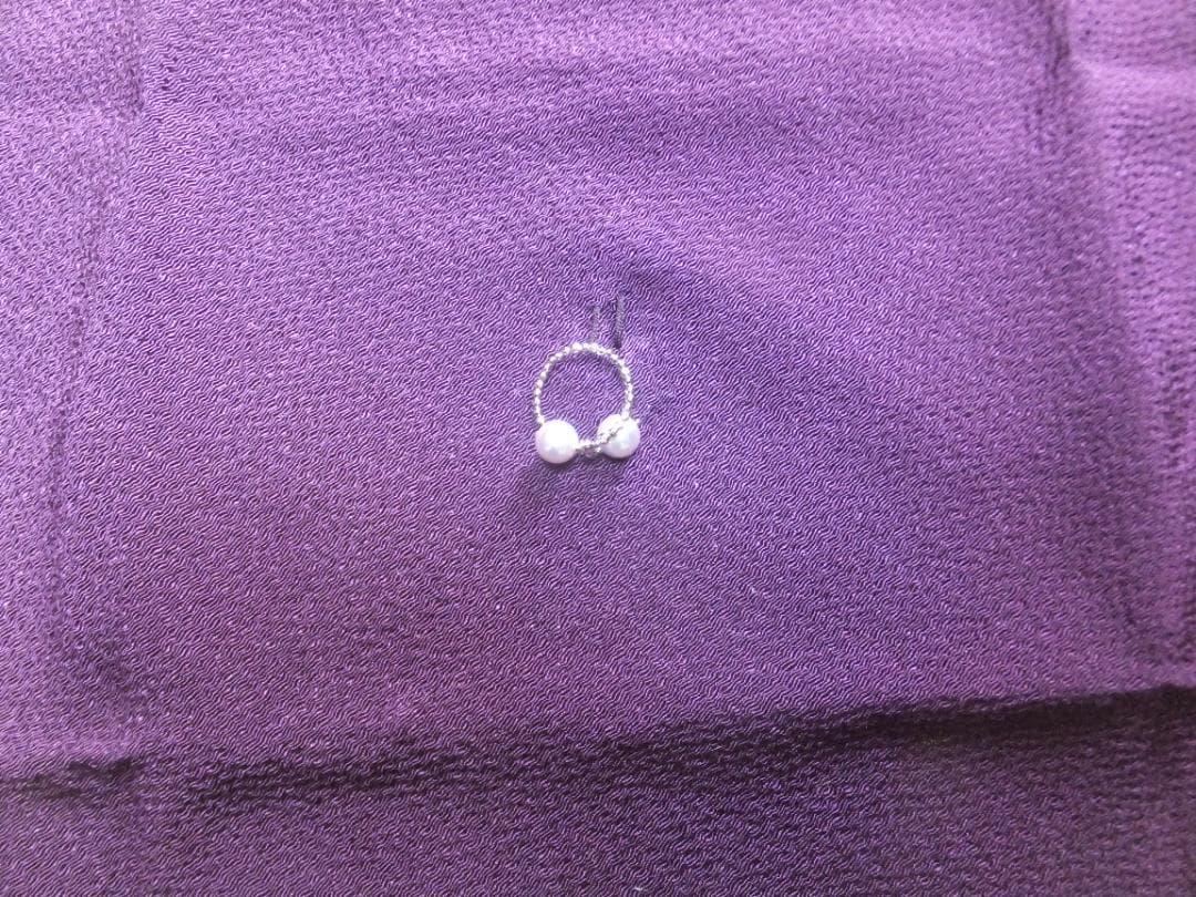 パール付き18KWGゴールドリング 8号