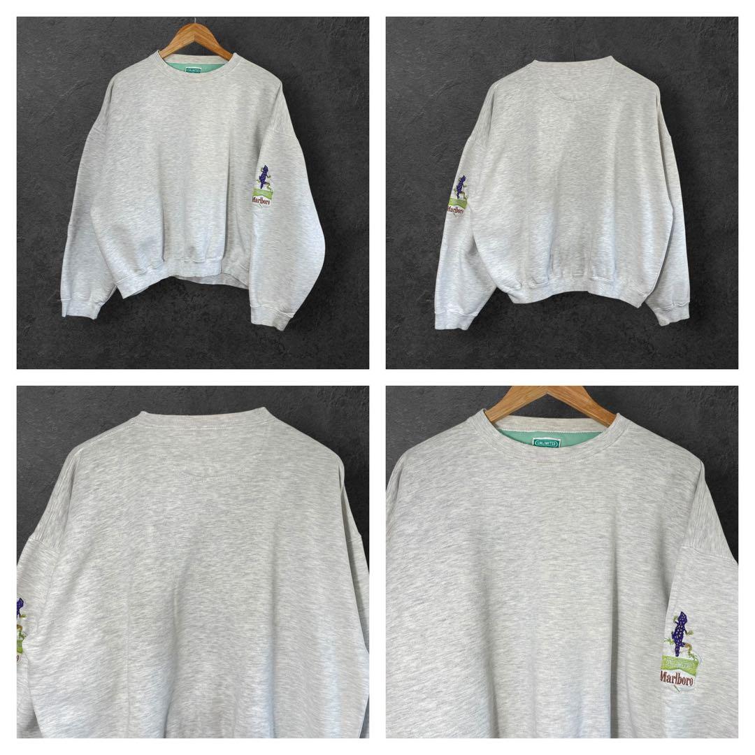 90s Marlboro UNLIMITED 雰囲気系リザード刺繍スウェット短丈