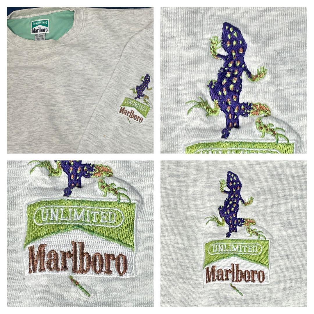90s Marlboro UNLIMITED 雰囲気系リザード刺繍スウェット短丈