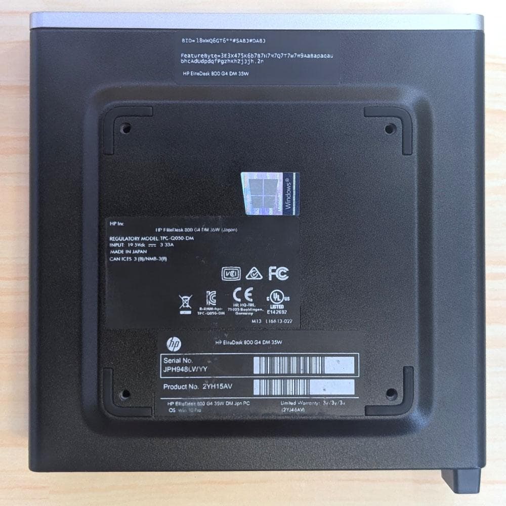 【訳アリ】HP FlieDesk 800 G3 ミニPC i5 8世代 256G