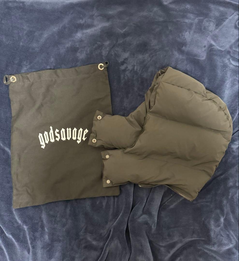 godsavage ブラック ダウンジャケット