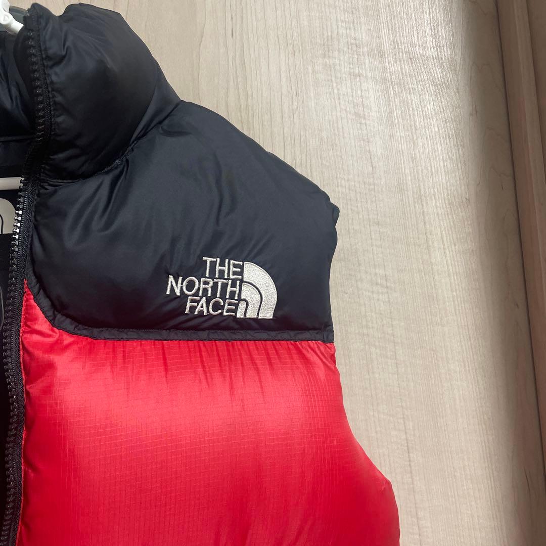 【激安】THE NORTH FACE ダウンベスト赤黒