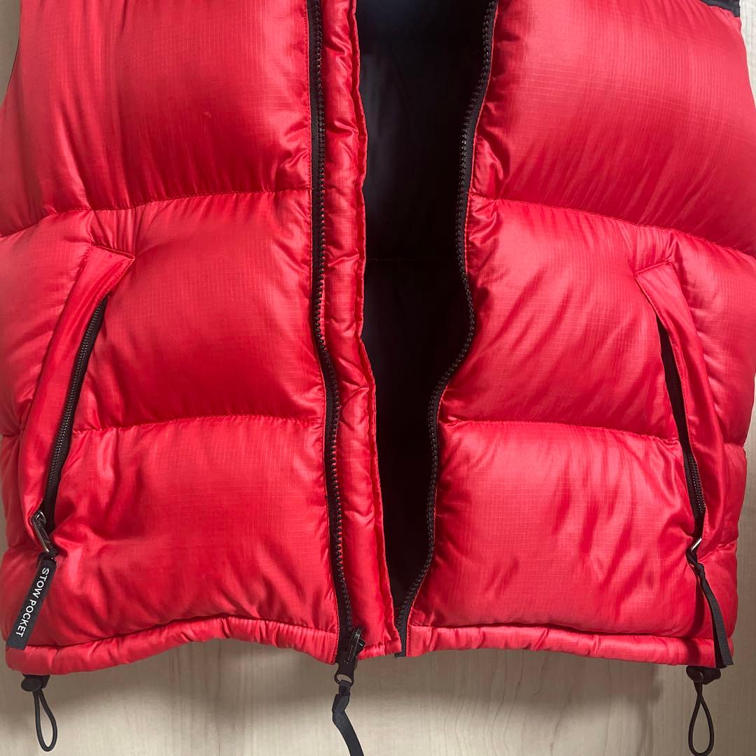 【激安】THE NORTH FACE ダウンベスト赤黒